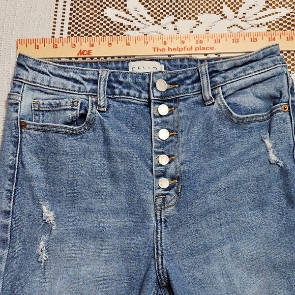 Cello Light Blue Distressed Wide Leg Jeans - Picture 4 of 7